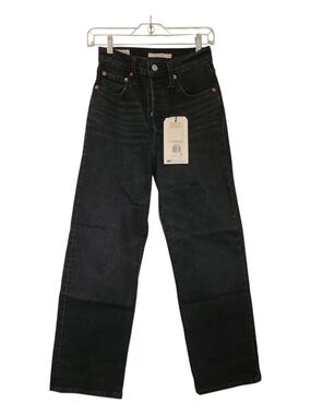 Levi's Ribcage Straight Ankle Black Denim Jeans Nwt 24